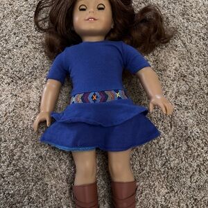 Blue Dress Doll with Brown Hair Saige